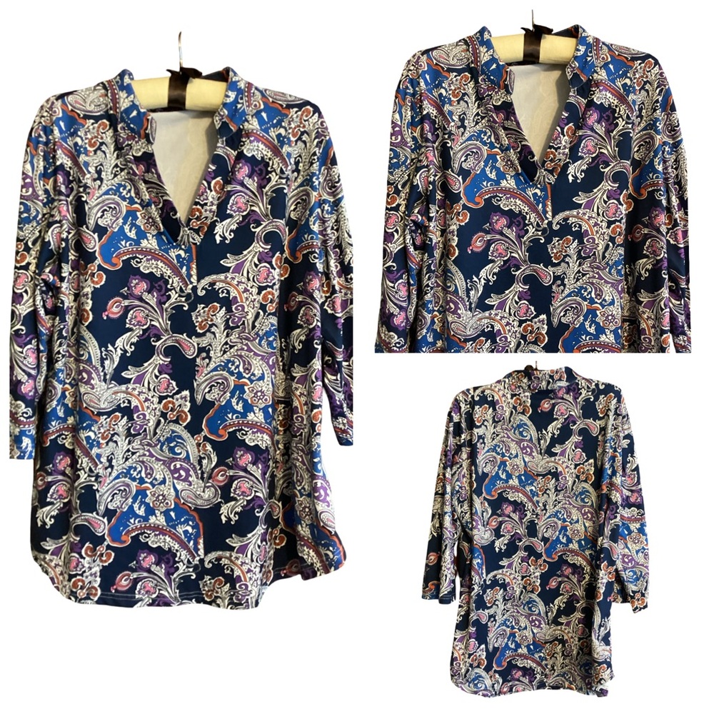 🚨 Ceasikery Paisley Print Top Size XL